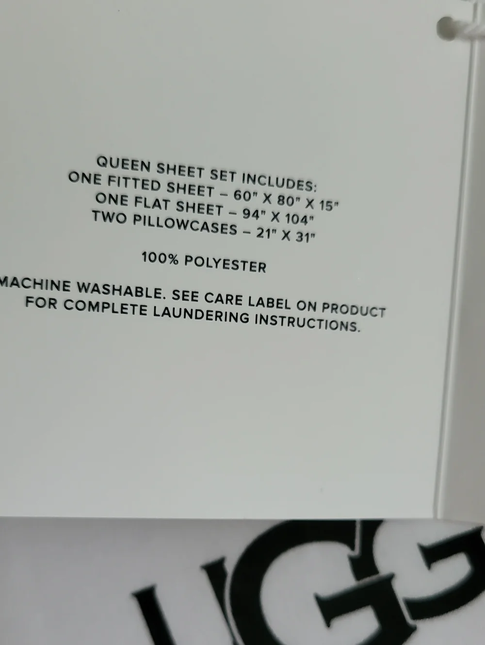 UGG White Haven Cooling Technology Queen Sheet Set